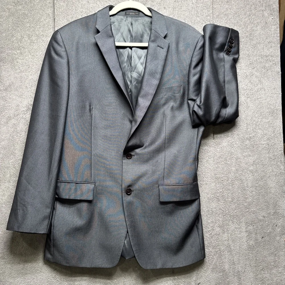 John Varvatos Gray Blazer Men's 44L‎ Premium Tailored Single Needle Two Button